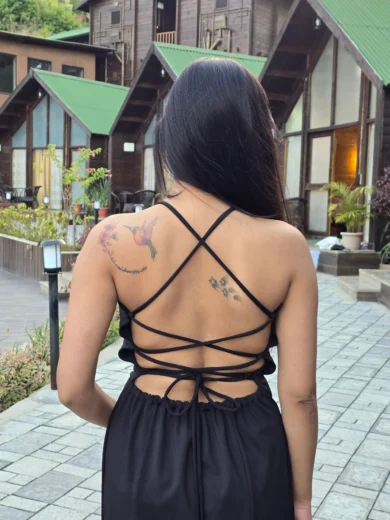 Backless Laceup Midi Dress - Image 2